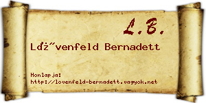 Lövenfeld Bernadett névjegykártya